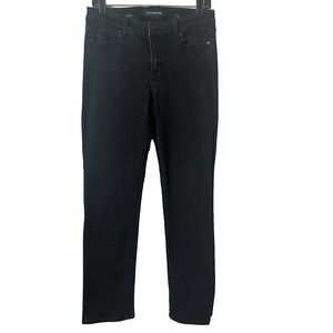 Liverpool Jeans Womens 8/29 Black Fit Straight Mid Rise Stretch Denim Pants